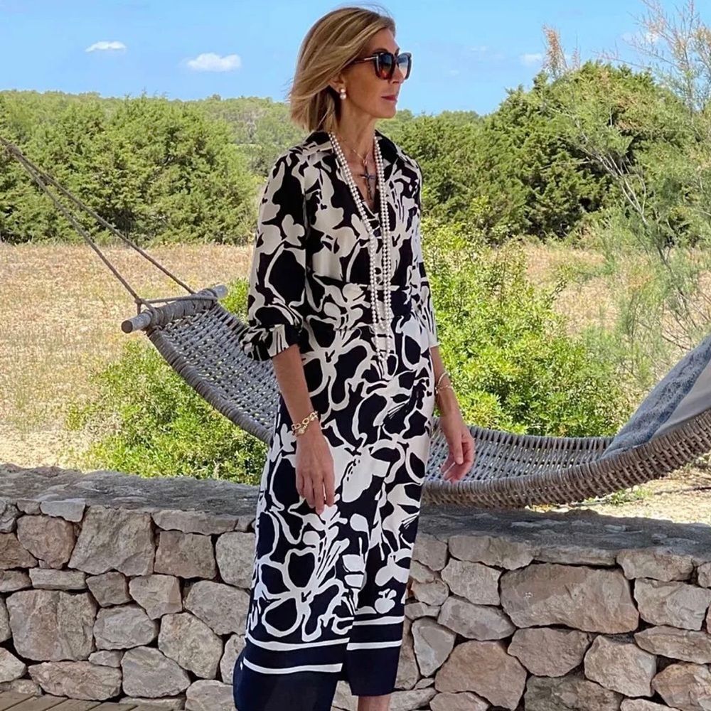 ZARA Dress BLOGGER FAVORITE Printed Floral Black Size S • NEW WITH TAGS •